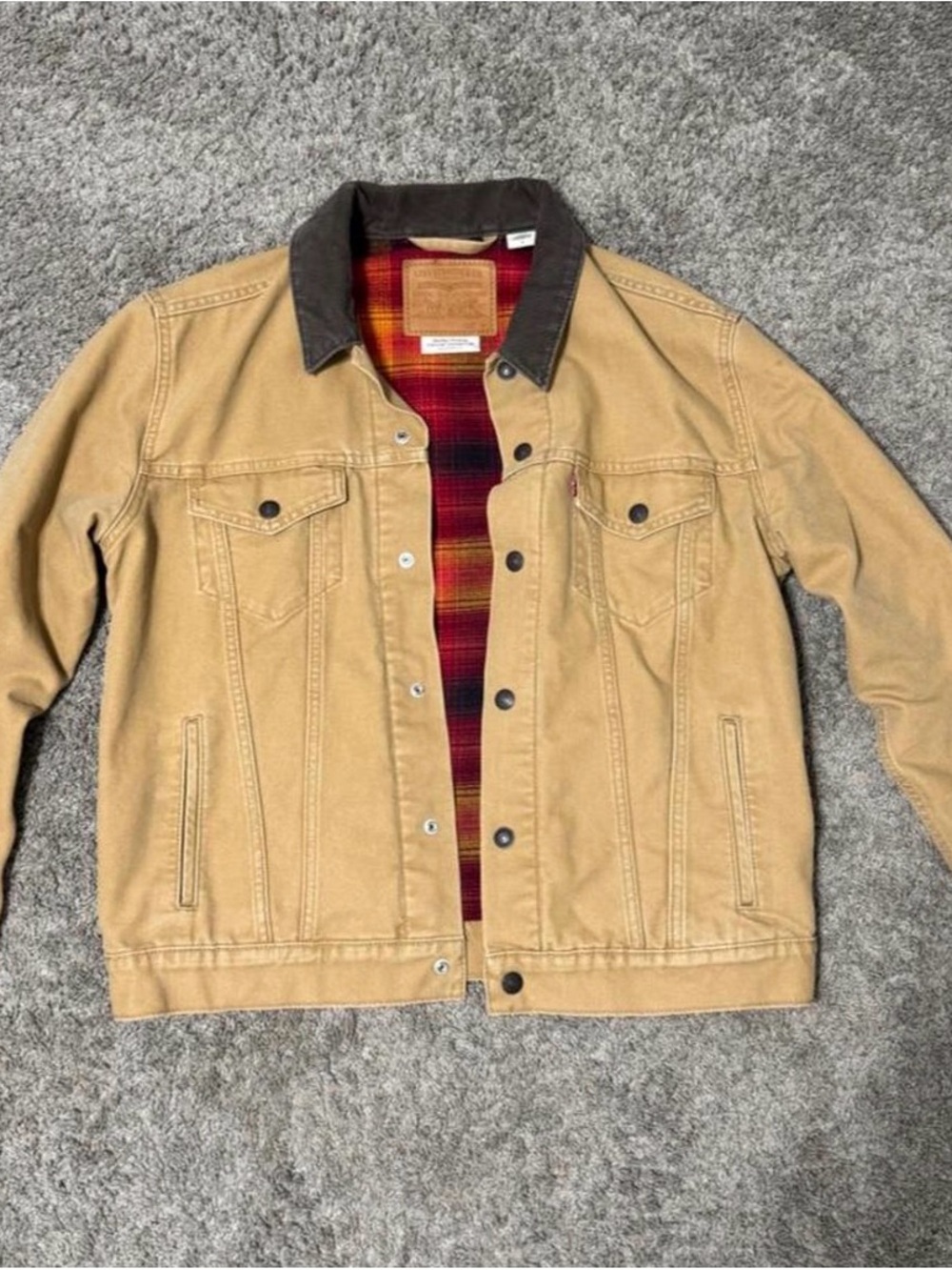 Levis Premiun - Tan Work Canvas Jacket with Contrast Collar.